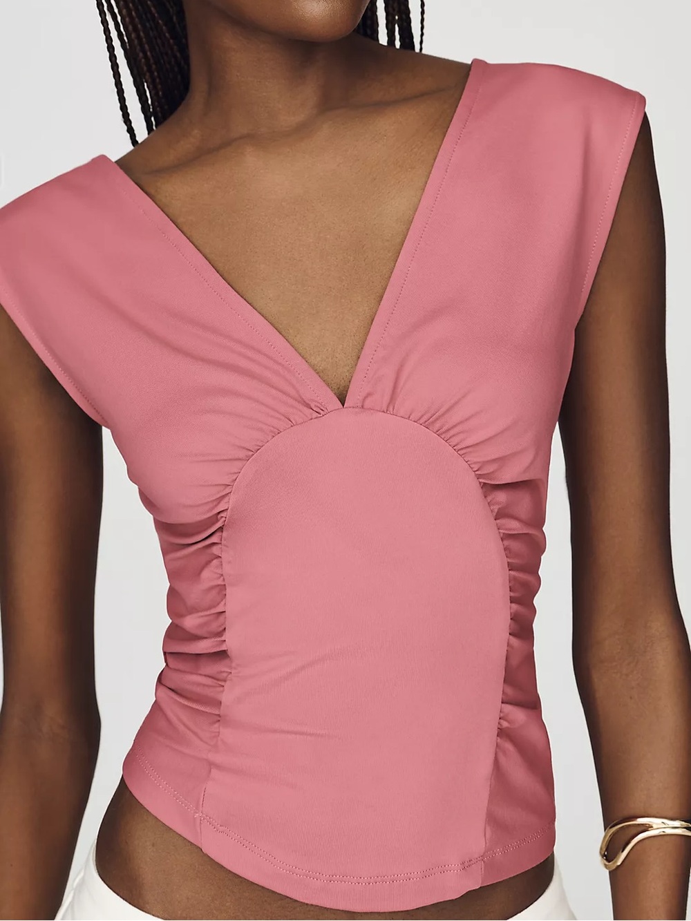 Anthropologie Maeve Plunge Corset-Style Top